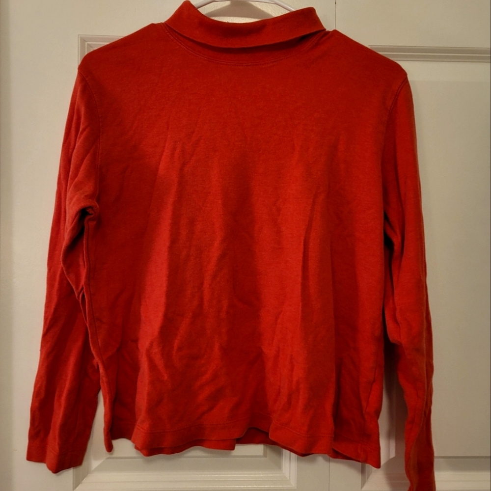 Women's orange turtle neck, size M